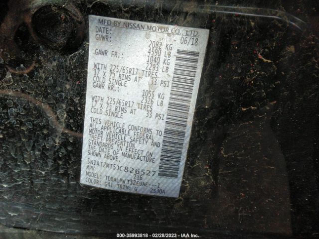 5N1AT2MT5JC826527 Nissan ROGUE S