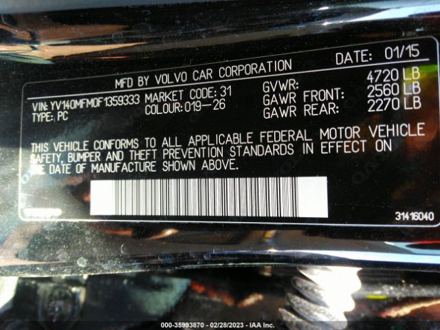 YV140MFM0F1359333 Volvo S60 T5 Drive-e Platinum