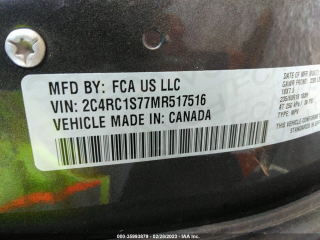 2C4RC1S77MR517516 Chrysler Pacifica Hybrid Limited