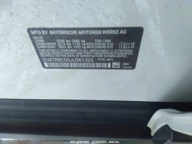 2018 BMW X3, VIN: 5UXTR9C50JLD61325
