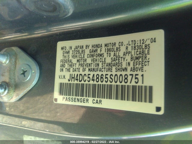 Acura RSX 2005 JH4DC54865S008751 Image 10
