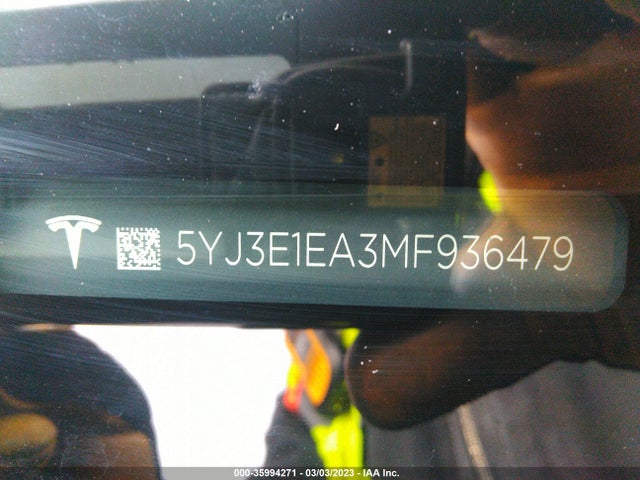 Tesla Model 3 Standard Range Plus 2021 5YJ3E1EA3MF936479 Image 10
