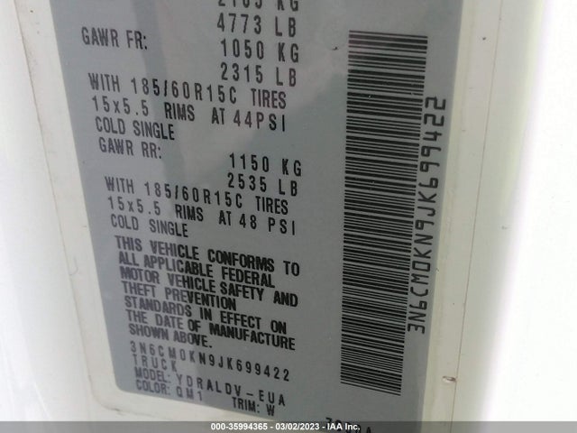 Nissan Nv200 Compact Cargo S 2018 3N6CM0KN9JK699422 Image 10