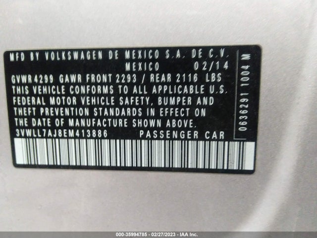 Volkswagen Jetta Sedan Tdi W/premium 2014 3VWLL7AJ8EM413886 Image 9