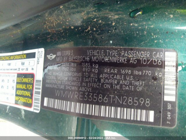 WMWRE33586TN28598 Mini Cooper Hardtop S