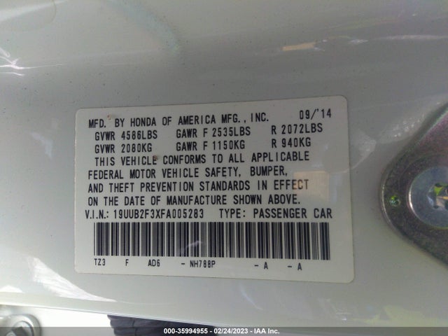 2015 Acura TLX, VIN: 19UUB2F3XFA005283