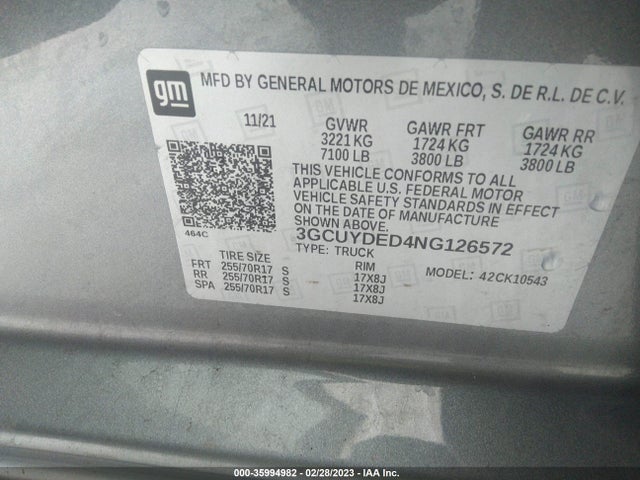 Chevrolet Silverado 1500 Ltd Lt 2022 3GCUYDED4NG126572 Image 9