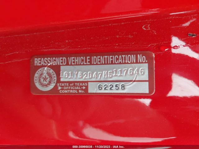 2021 CHEVROLET CORVETTE 1G1YB2D47M5117646 Photo 8