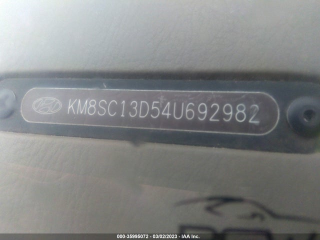 2004 HYUNDAI SANTA FE GLS VIN: KM8SC13D54U692982