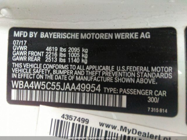 WBA4W5C55JAA49954 BMW 4 Series 430i Xdrive