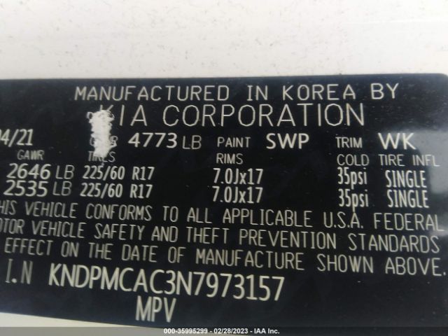 KNDPMCAC3N7973157 KIA Sportage