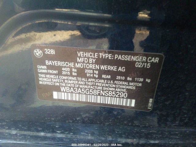 BMW 3 Series 328i 2015 WBA3A5G58FNS85290 Image 7