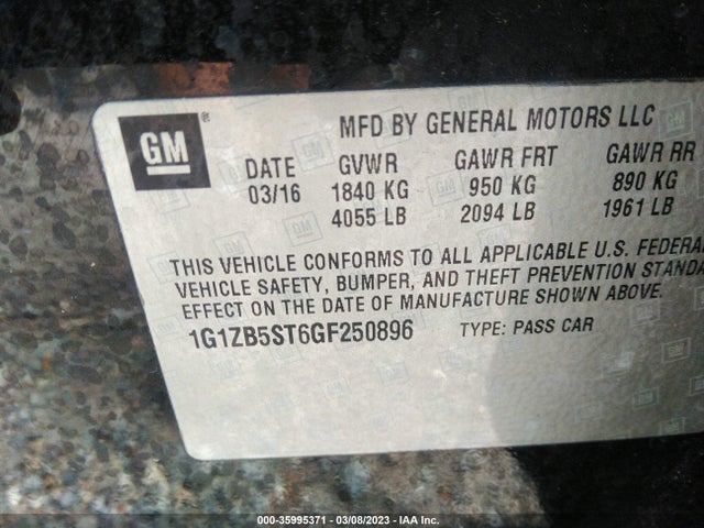 Chevrolet MALIBU LS 2016 1G1ZB5ST6GF250896 Image 10