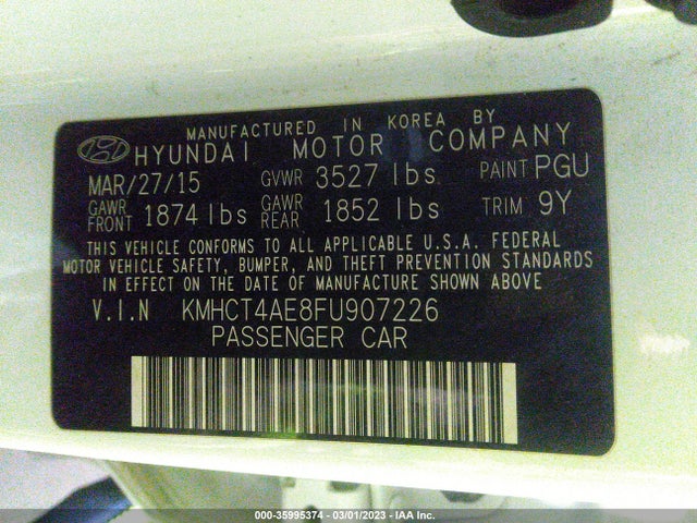 Hyundai ACCENT GLS 2015 KMHCT4AE8FU907226 Image 10