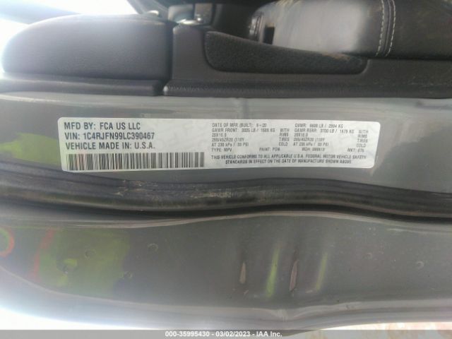 1C4RJFN99LC390467 Jeep Grand Cherokee Trackhawk