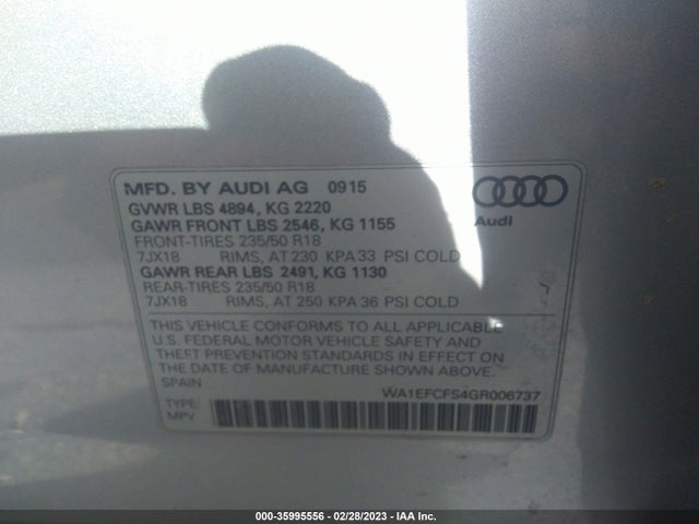 Audi Q3 Premium Plus 2016 WA1EFCFS4GR006737 Image 9