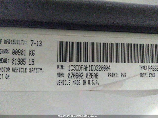 Dodge Dart Aero 2013 1C3CDFAH1DD320004 Image 10