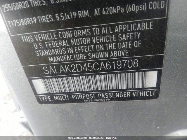 Land Rover LR4 2012 SALAK2D45CA619708 Image 9