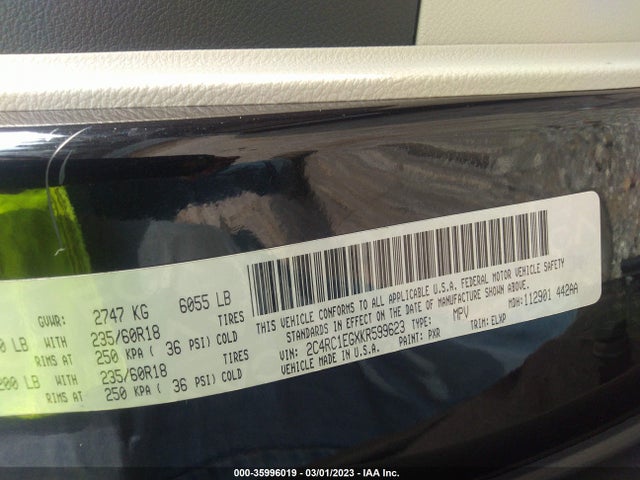 2C4RC1EGXKR599623 Chrysler Pacifica Touring L Plus