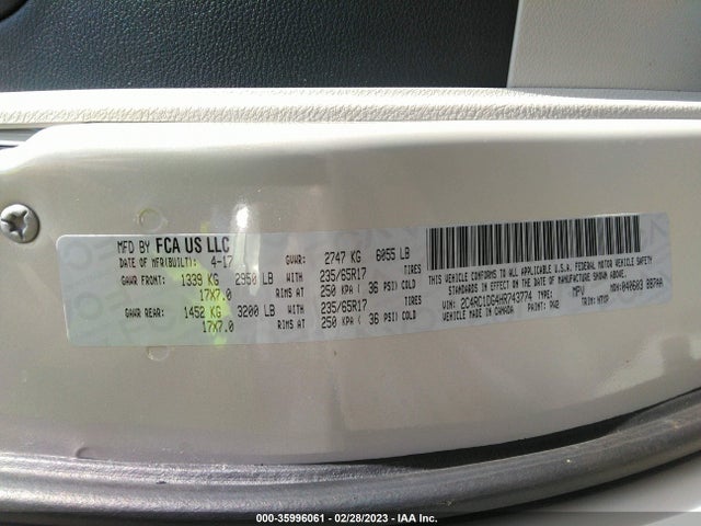 2C4RC1DG4HR743774 Chrysler Pacifica Touring