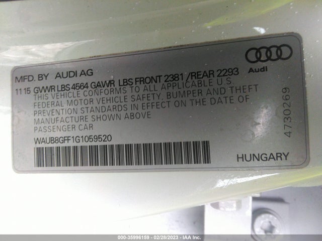 WAUB8GFF1G1059520 Audi A3 2.0t Premium