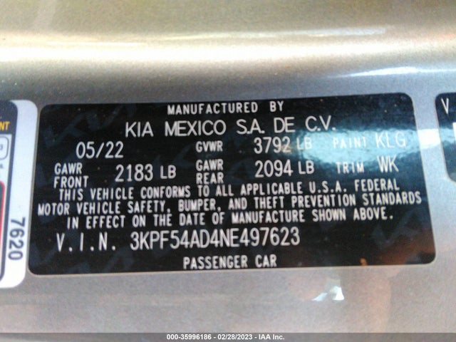 KIA Forte Gt-line 2022 3KPF54AD4NE497623 Image 9