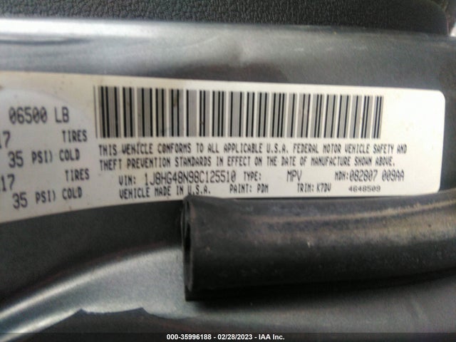 Jeep Commander Sport 2008 1J8HG48N98C125510 Image 10