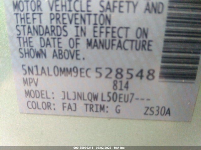 Infiniti QX60 2014 5N1AL0MM9EC528548 Image 9
