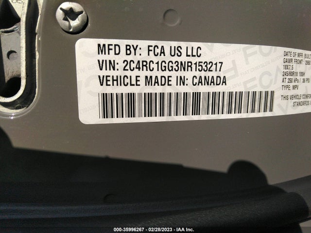 2022 Chrysler Pacifica, VIN: 2C4RC1GG3NR153217