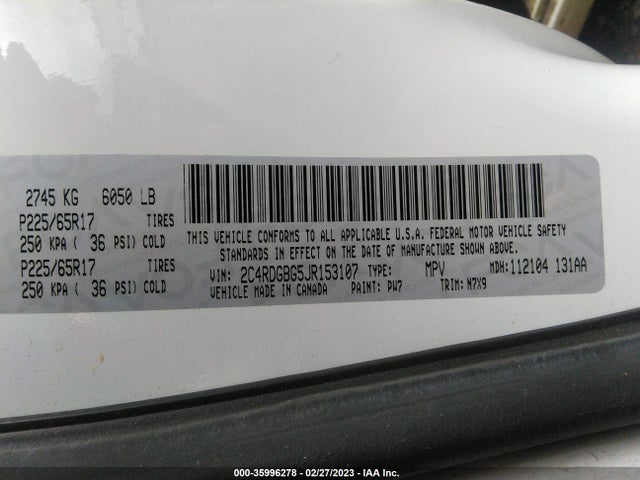 Dodge Grand Caravan Se Plus 2018 2C4RDGBG5JR153107 Image 9