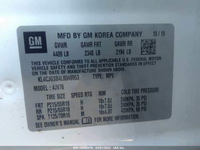 KL4CJGSB4LB046953 Buick Encore Essence
