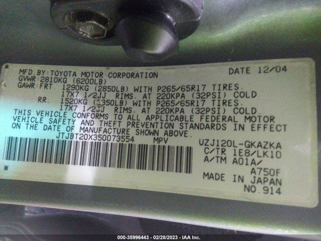 JTJBT20X350073554 Lexus GX 470