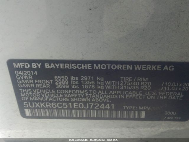 5UXKR6C51E0J72441 BMW X5 Xdrive50i