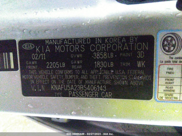 KIA Forte 5-door Ex 2011 KNAFU5A23B5406143 Image 11