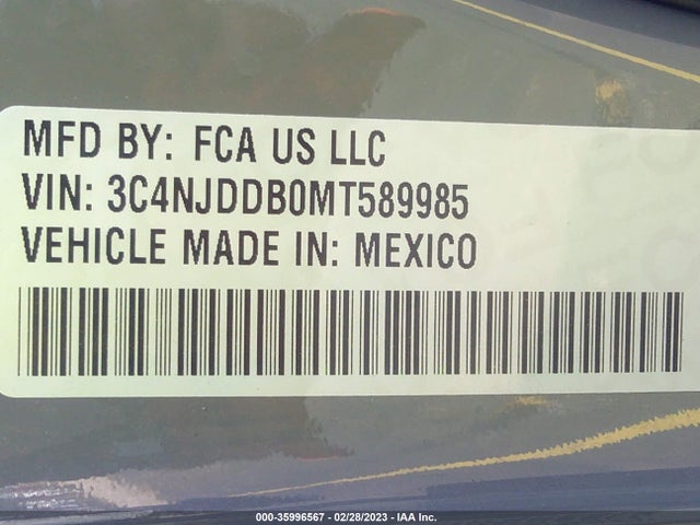 2021 Jeep Compass, VIN: 3C4NJDDB0MT589985