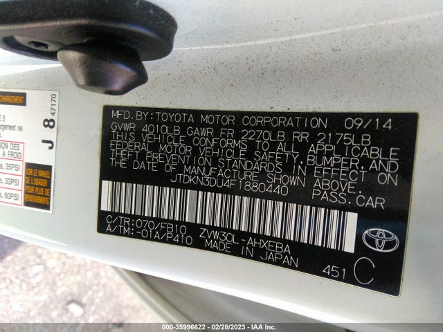 2015 Toyota Prius, VIN: JTDKN3DU4F1880440
