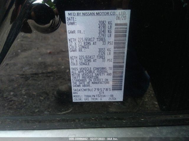 5N1AT2MT9LC795785 Nissan ROGUE S