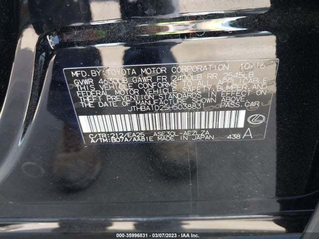 JTHBA1D25H5038831 Lexus Is Is Turbo
