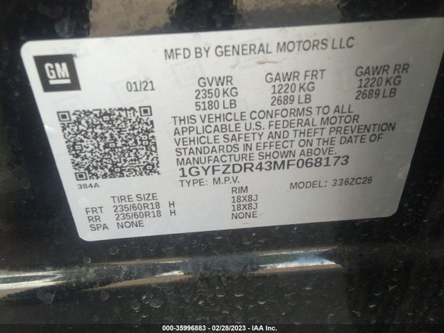 2021 Cadillac XT4, VIN: 1GYFZDR43MF068173