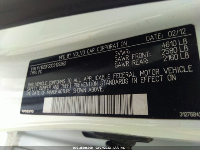 Volvo S60 T5 2012 YV1622FS3C2129362 Image 10
