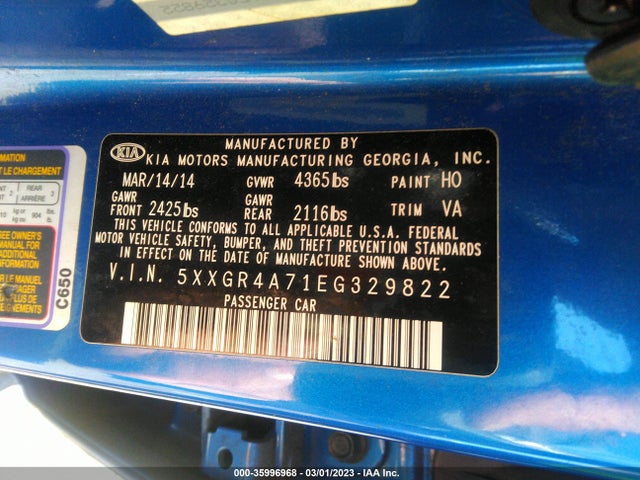 KIA OPTIMA SX 2014 5XXGR4A71EG329822 Image 9