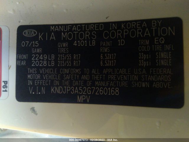 KNDJP3A52G7260168 KIA SOUL +