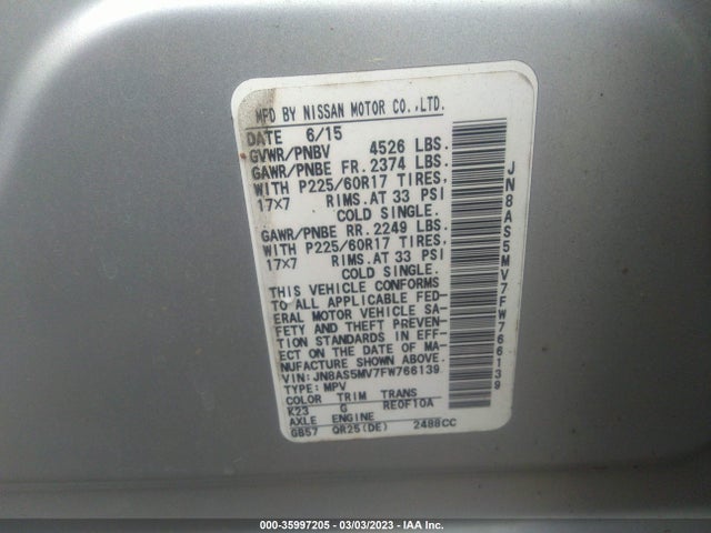 Nissan Rogue Select S 2015 JN8AS5MV7FW766139 Image 10