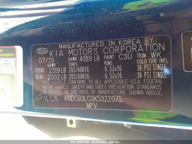 KNDCB3LC0K5322075 KIA NIRO LX