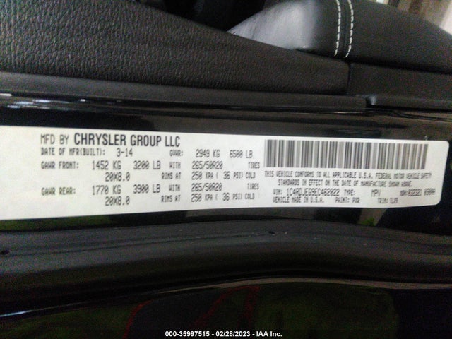 Dodge Durango Citadel 2014 1C4RDJEG9EC462022 Image 9