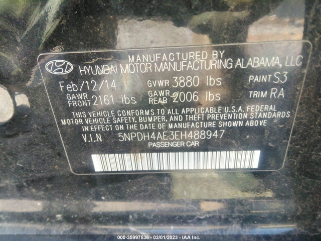 Hyundai ELANTRA SE 2014 5NPDH4AE3EH488947 Image 11