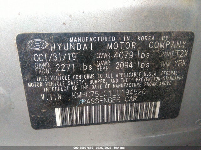 2020 Hyundai Ioniq, VIN: KMHC75LC1LU194526