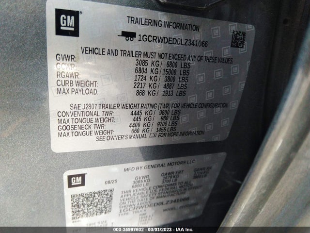 1GCRWDED0LZ341066 Chevrolet l84 - di, dfm, alum, gen 5, var 2