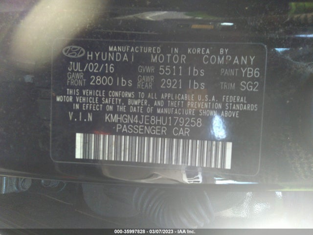 2017 Genesis G80, VIN: KMHGN4JE8HU179258