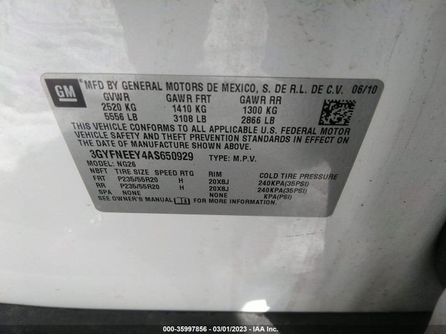 Cadillac Srx Performance Collection 2010 3GYFNEEY4AS650929 Image 10